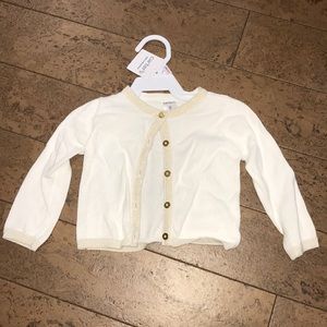 Carters 9 mo cardigan cream with gold accent